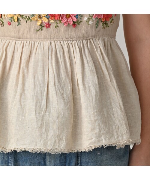 45R（フォーティファイブアール）の「リネン重ね刺繍のキャミソール（その他・レディース・12-ベージュ・00-フリー）」の10枚目の写真