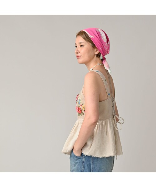 45R（フォーティファイブアール）の「リネン重ね刺繍のキャミソール（その他・レディース・12-ベージュ・00-フリー）」の6枚目の写真