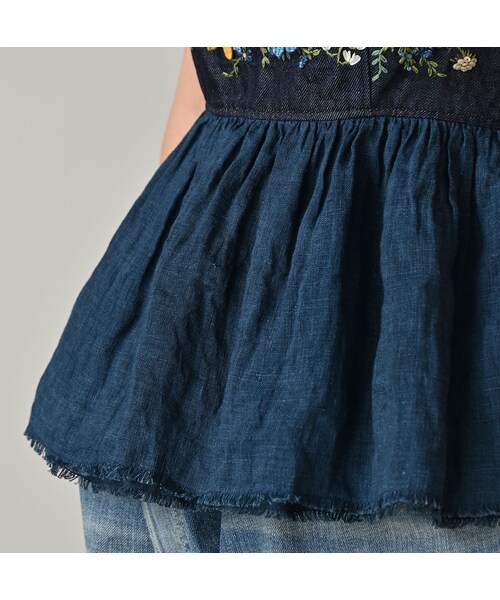 45R（フォーティファイブアール）の「リネン重ね刺繍のキャミソール（藍・インディゴ）（その他・レディース・79-藍・インディゴ・00-フリー）」の9枚目の写真