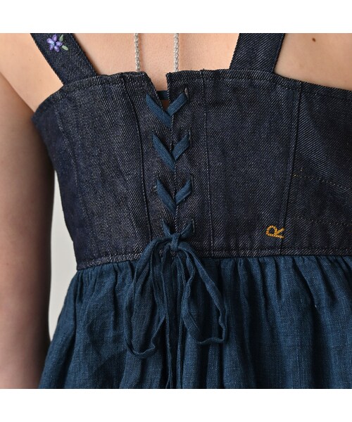 45R（フォーティファイブアール）の「リネン重ね刺繍のキャミソール（藍・インディゴ）（その他・レディース・79-藍・インディゴ・00-フリー）」の11枚目の写真