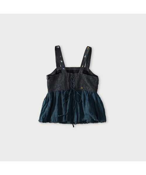 45R（フォーティファイブアール）の「リネン重ね刺繍のキャミソール（藍・インディゴ）（その他・レディース・79-藍・インディゴ・00-フリー）」の2枚目の写真