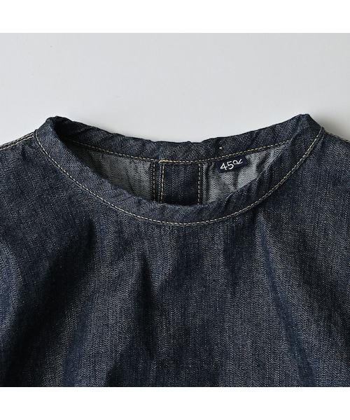 45R（フォーティファイブアール）の「麦比古デニムのまるパフブラウス（その他・レディース・79-インディゴ 濃・02-M/03-L）」の12枚目の写真