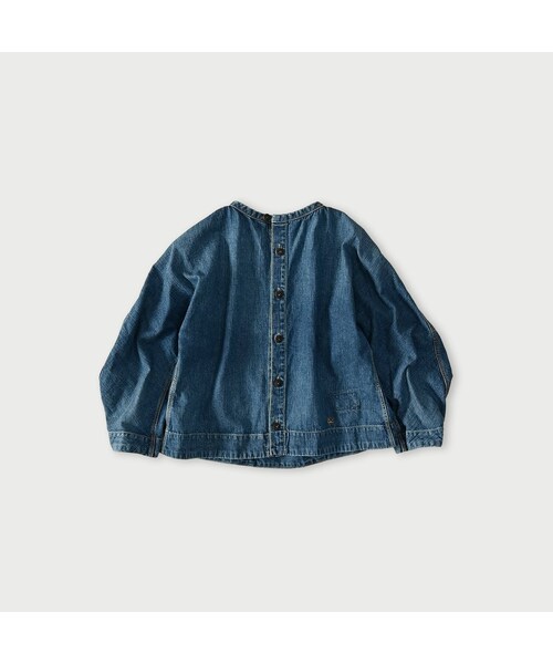 45R（フォーティファイブアール）の「麦比古デニムのまるパフブラウス（加工）（その他・レディース・77-インディゴ 重・02-M/03-L）」の2枚目の写真