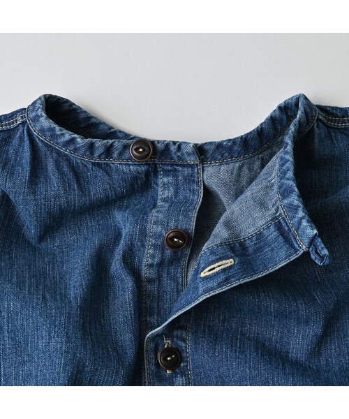 45R（フォーティファイブアール）の「麦比古デニムのまるパフブラウス（加工）（その他・レディース・77-インディゴ 重・02-M/03-L）」の18枚目の写真