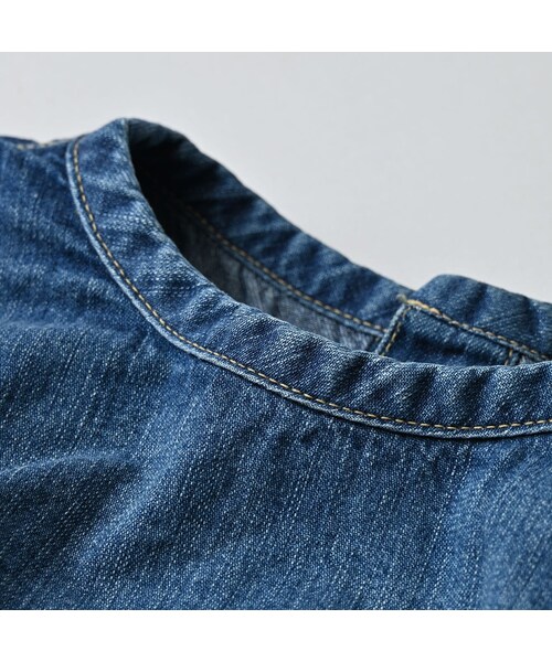 45R（フォーティファイブアール）の「麦比古デニムのまるパフブラウス（加工）（その他・レディース・77-インディゴ 重・02-M/03-L）」の15枚目の写真