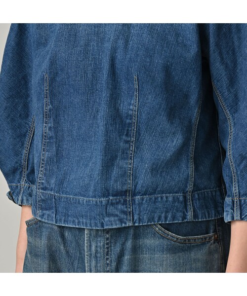 45R（フォーティファイブアール）の「麦比古デニムのまるパフブラウス（加工）（その他・レディース・77-インディゴ 重・02-M/03-L）」の9枚目の写真