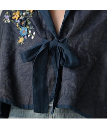 45R（フォーティファイブアール）の「リネン重ね刺繍のボレロ（藍