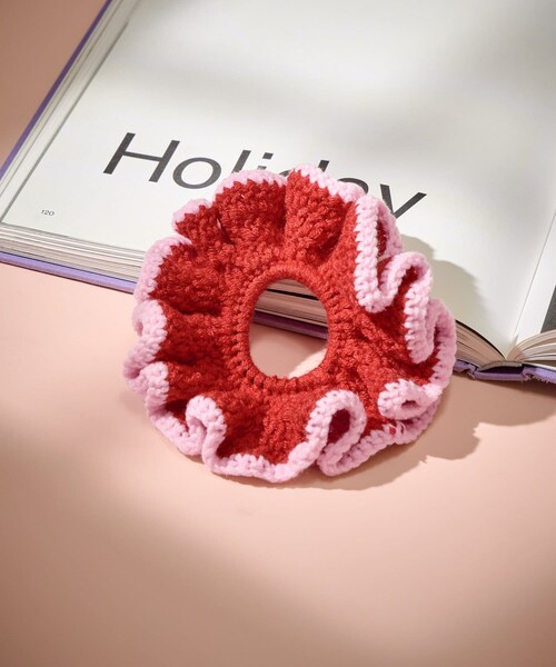 Lattice（Lattice）の「カラーニットシュシュ（シュシュ・レディース・ブルー/レッド/ピンク・FREE）」の3枚目の写真