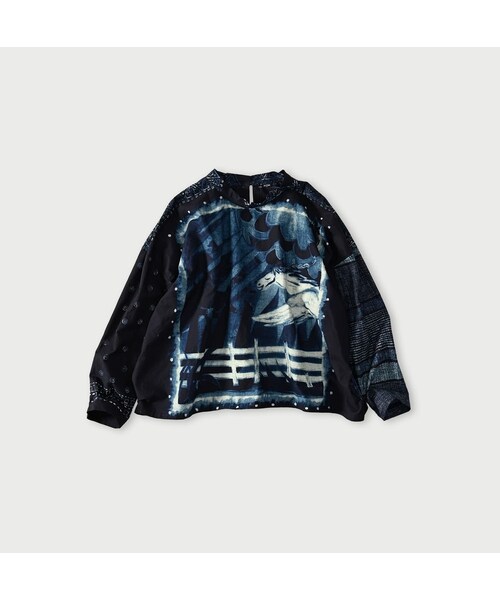 45R(フォーティファイブアール)の「インディゴ平の絵本バンダナブラウス(その他・レディース・70-インディゴ�@/71-インディゴ�A/73-インディゴ�B/74-インディゴ�C・00-フリー)」の4枚目の写真