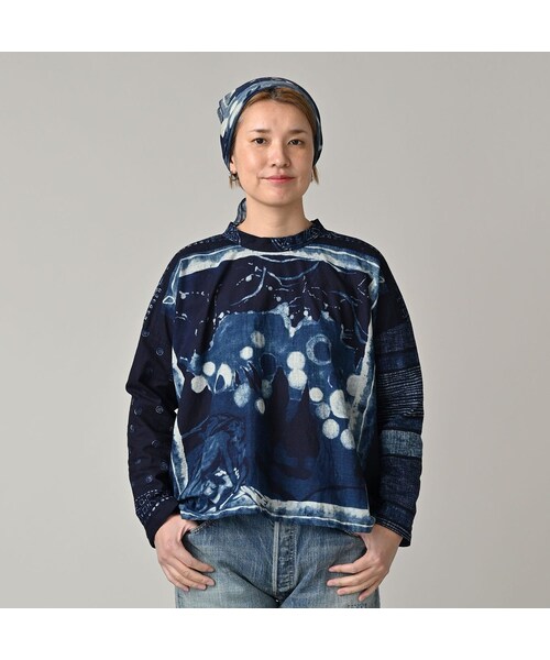 45R(フォーティファイブアール)の「インディゴ平の絵本バンダナブラウス(その他・レディース・70-インディゴ�@/71-インディゴ�A/73-インディゴ�B/74-インディゴ�C・00-フリー)」の10枚目の写真