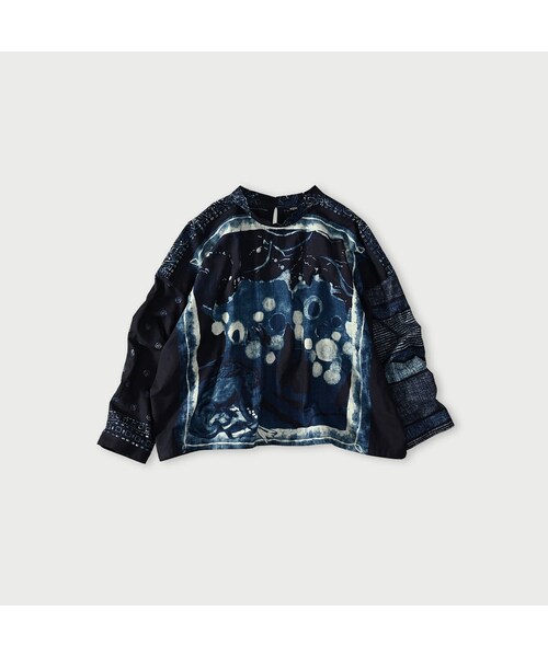 45R(フォーティファイブアール)の「インディゴ平の絵本バンダナブラウス(その他・レディース・70-インディゴ�@/71-インディゴ�A/73-インディゴ�B/74-インディゴ�C・00-フリー)」の1枚目の写真