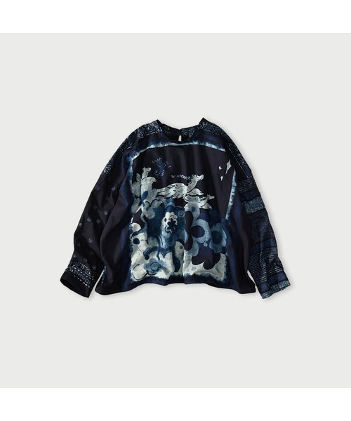 45R(フォーティファイブアール)の「インディゴ平の絵本バンダナブラウス(その他・レディース・70-インディゴ�@/71-インディゴ�A/73-インディゴ�B/74-インディゴ�C・00-フリー)」の3枚目の写真