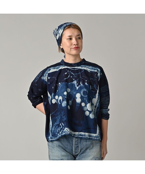 45R(フォーティファイブアール)の「インディゴ平の絵本バンダナブラウス(その他・レディース・70-インディゴ�@/71-インディゴ�A/73-インディゴ�B/74-インディゴ�C・00-フリー)」の7枚目の写真