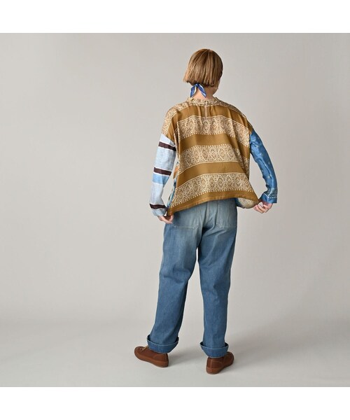 45R（フォーティファイブアール）の「シルクの絵本バンダナブラウス（その他・レディース・32-キイロ/43-ピンク/72-ブルー/84-茶・00-フリー）」の11枚目の写真