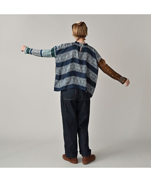 45R（フォーティファイブアール）の「シルクの絵本バンダナブラウス（その他・レディース・32-キイロ/43-ピンク/72-ブルー/84-茶・00-フリー）」の13枚目の写真