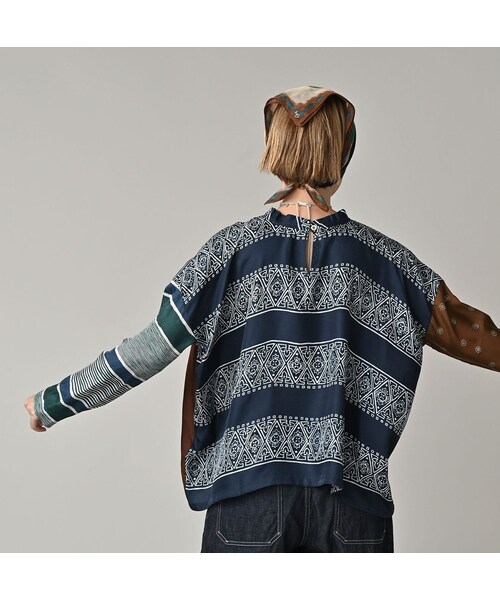 45R（フォーティファイブアール）の「シルクの絵本バンダナブラウス（その他・レディース・32-キイロ/43-ピンク/72-ブルー/84-茶・00-フリー）」の16枚目の写真