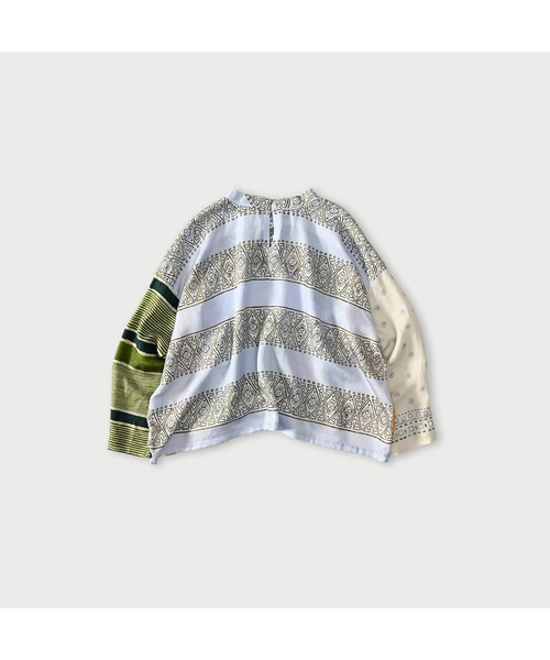 45R（フォーティファイブアール）の「シルクの絵本バンダナブラウス（その他・レディース・32-キイロ/43-ピンク/72-ブルー/84-茶・00-フリー）」の5枚目の写真