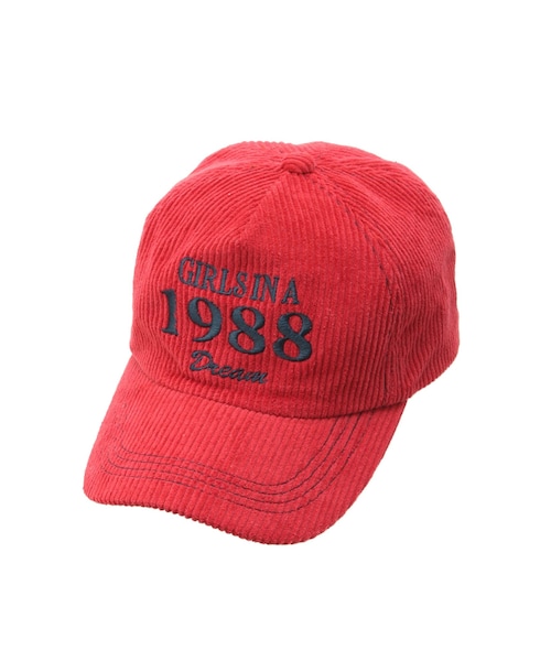 jouetie（ジュエティ）の「コーデュロイロゴキャップ（キャップ・レディース・レッド/ピンク/グリーン・F）」の2枚目の写真
