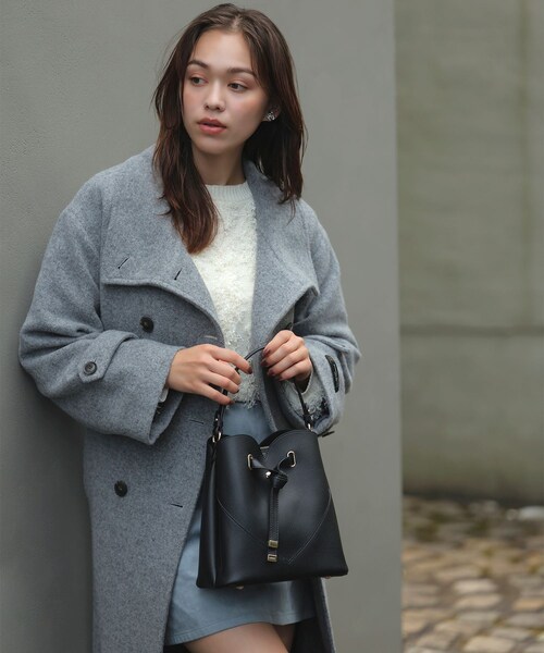 VIS(ビス)の「尾州シャギースタンドカラーロングコート/静電気防止・WEB限定PS・TMサイズ(その他アウター・レディース・チャコール/グレー系・M/PS/S/TM)」の20枚目の写真