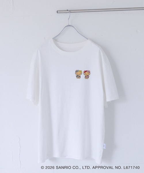 VIS(ビス)の「【HELLO KITTY×VIS】日焼けデザイン ハローキティビッグTシャツ(Tシャツ/カットソー・レディース・チャコール/ホワイト系・F)」の1枚目の写真