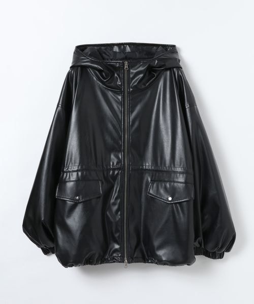 JEANASIS（ジーナシス）の「レザーパファーフードブルゾン（）」 - WEAR