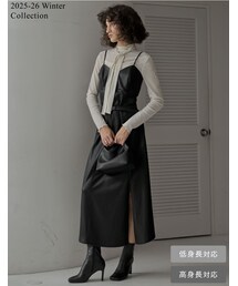 Re:EDIT（リエディ）の「レザーサイドスリットキャミワンピース - ワンピース通販 | 人気レディースファッション - Re:EDIT（リエディ）（その他）」