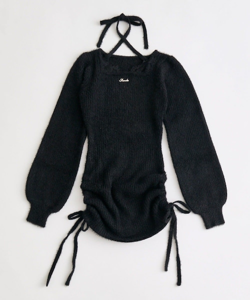 OLIVE des OLIVE(オリーブデオリーブ)の「ける企画 レーストリムドロストミニワンピ(ワンピース・レディース・ピンク/ブラック/オフホワイト・FREE)」の3枚目の写真