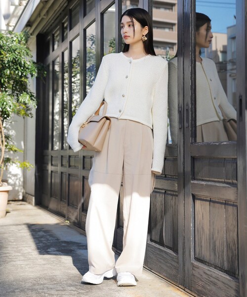 VIS(ビス)の「タックカーゴパンツ(カーゴパンツ・レディース・チャコール/オフホワイト・F)」の5枚目の写真