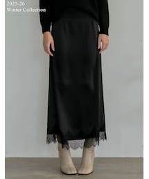 Re:EDIT（リエディ）の「サテンレースマキシナロースカート - スカート通販 | 人気レディースファッション - Re:EDIT（リエディ）（その他・レディース）」