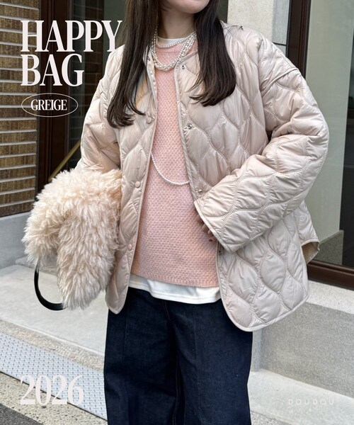 DouDou 福袋 チャコール キルティング ジャケットのみ DouDou（ドゥドゥ）の「【2022福袋】DOUDOU（ロングコート）（福袋/福