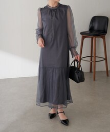 COLLAGE GALLARDAGALANTE（コラージュガリャルダガランテ）の「【オケージョン】柄チュールワンピース（ワンピース/ドレス・レディース）」