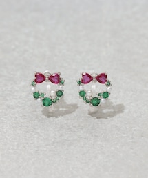 3coins（3coins）の「クリスマスリース樹脂イヤリング（イヤリング）」