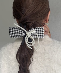 Lattice（Lattice）の「ギンガムチェックリボンバレッタ（バレッタ/ヘアクリップ）」