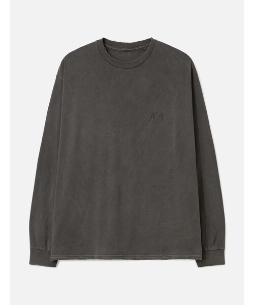 Embroidery Dyed Long Sleeve T-shirt