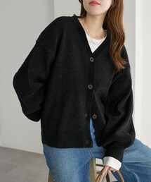 DISCOAT（ディスコート）の「ベロアモールVネックカーディガン（トップス・レディース）」