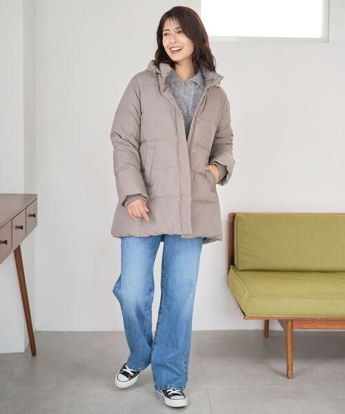 FOUND GOOD（ファウンドグッド）の「2WAYフードダウンジャケット/31005165（ジャケット/アウター・ナチュラル(08)/ブラック(09)/ブラウン(53)・S/M/L）」の12枚目の写真