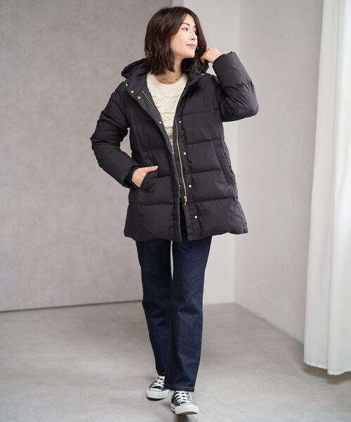 FOUND GOOD（ファウンドグッド）の「2WAYフードダウンジャケット/31005165（ジャケット/アウター・ナチュラル(08)/ブラック(09)/ブラウン(53)・S/M/L）」の8枚目の写真