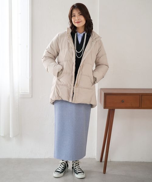 FOUND GOOD（ファウンドグッド）の「2WAYフードダウンジャケット/31005165（ジャケット/アウター・ナチュラル(08)/ブラック(09)/ブラウン(53)・S/M/L）」の4枚目の写真