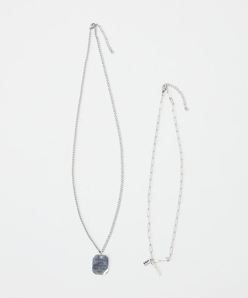 CIAOPANIC（チャオパニック）の「アソートシルバーネックレス（ネックレス・メンズ・チャコールグレー/シルバー/グレー/ダークグレー・F）」の4枚目の写真