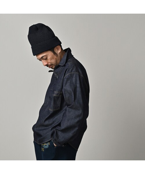 45R（フォーティファイブアール）の「45プチデニムの908ダッファーシャツ（濃）（その他・レディース・79-インディゴ 濃・02-S/04-L）」の10枚目の写真