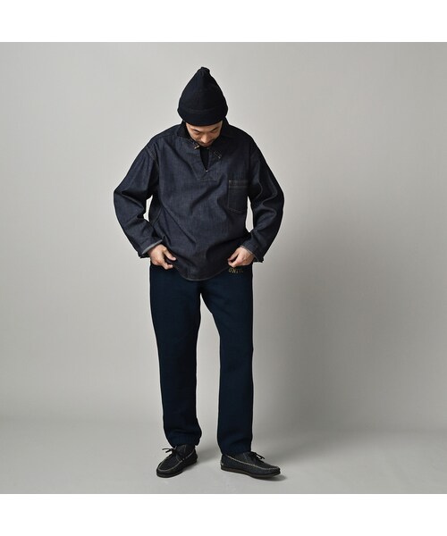 45R（フォーティファイブアール）の「45プチデニムの908ダッファーシャツ（濃）（その他・レディース・79-インディゴ 濃・02-S/04-L）」の4枚目の写真