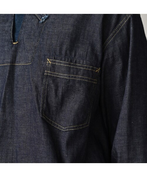 45R（フォーティファイブアール）の「45プチデニムの908ダッファーシャツ（濃）（その他・レディース・79-インディゴ 濃・02-S/04-L）」の13枚目の写真