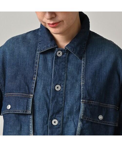 45R（フォーティファイブアール）の「45プチデニムのブッシュシャツ（加工）（その他・メンズ・76-インディゴ 淡/78-インディゴ 焦・03-M/04-L）」の13枚目の写真