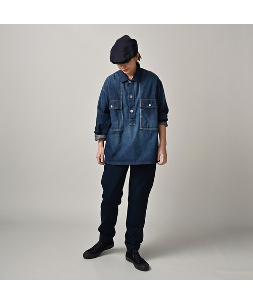45R（フォーティファイブアール）の「45プチデニムのブッシュシャツ（加工）（その他・メンズ・76-インディゴ 淡/78-インディゴ 焦・03-M/04-L）」の4枚目の写真