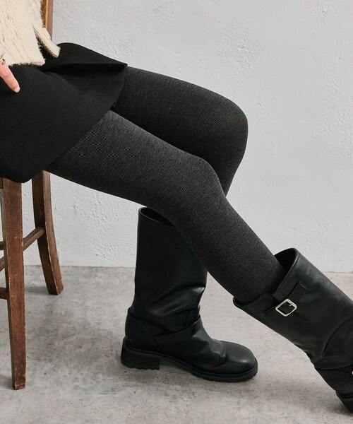 mystic（ミスティック）の「リブタイツ（レギンス/スパッツ・レディース・ブラウン/チャコールグレー・F）」の2枚目の写真