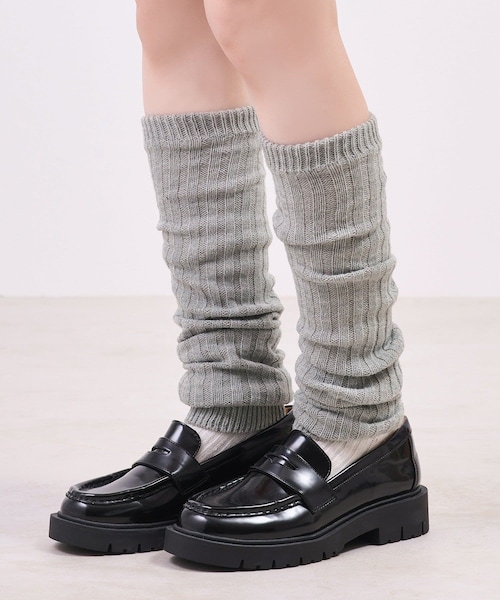 3coins（3coins）の「リブレッグウォーマー（レッグウォーマー・レディース・ホワイト/ブラック/グレー/チャコールグレー・FREE）」の3枚目の写真