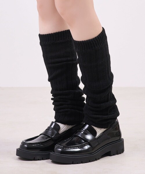 3coins（3coins）の「リブレッグウォーマー（レッグウォーマー・レディース・ホワイト/ブラック/グレー/チャコールグレー・FREE）」の2枚目の写真