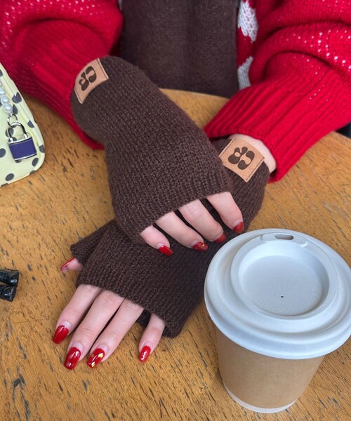 CIAOPANIC（チャオパニック）の「アソート柄デミグラブ（手袋・レディース・グレー/ブラウン/ネイビー/グリーン・FREE）」の2枚目の写真