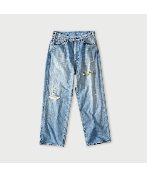 45R★ライ麦デニムのシャルロット5遖加工（フラワー・清） 45R（フォーティファイブアール）の「ライ麦デニムのシャルロット5 遖