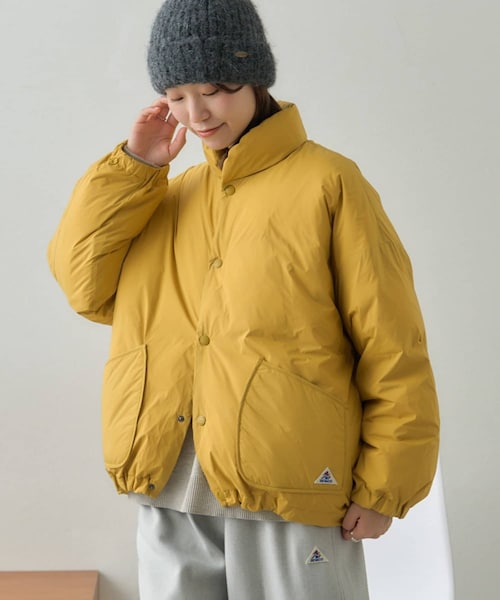 CIAOPANIC TYPY(チャオパニックティピー)の「【GEVACO】ノンステッチミドルダウンジャケット(ダウンジャケット/コート・レディース・ベージュ/ブラック/イエロー・S/L/M)」の3枚目の写真
